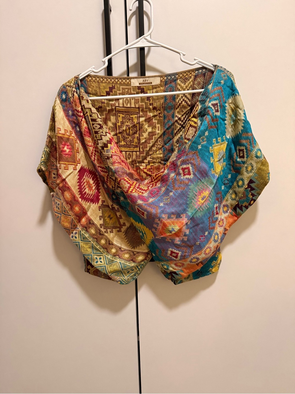 Multicolor Boho Draped Women's Top